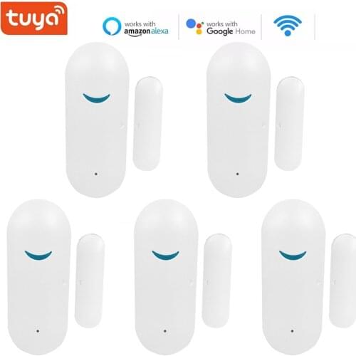 Tuya Smart Home WiFi Door Window Sensor Open / Closed Detector Smart Life App Remote Check Alarm Work With Alexa Google Home