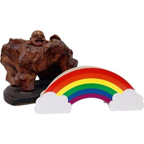 Pen Holder Creative Wooden Pen Holder Rainbow Desktop Office Stationery Rainbow Pen Organizer Office Storage