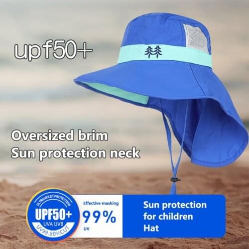Kids Summer Casual Sun Hats Anti-UV Sun Protection Folding Cap Children Wide Brim Wide Beach Hat
