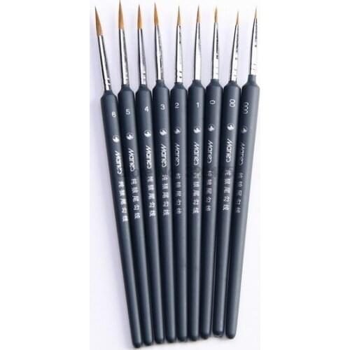 DHL 200set high quality 9pcs/set Artists Brushes Brush Pen For Sketched Lines Gouache Watercolor Paint Oil Painting Tool kit