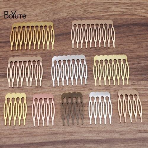 BoYuTe (20 Pieces/Lot) Metal Brass 5-8-10 Teeth Hair Comb Diy Jewelry Accessories Hand Made Bead Materials