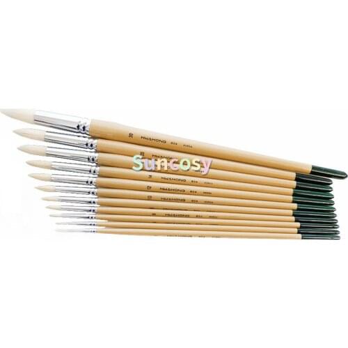 HWAHONG Artist Oil Acrylic Painting Paint Brush Pointed Round Brush 804R Series, Hog Bristles Brush ,Art Supplies