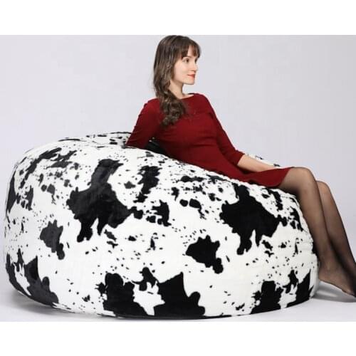 Cow print relax bean bag lounger Fashion foam filled cow pattern black&white cellphone Bean bags printed chair animal beanbag