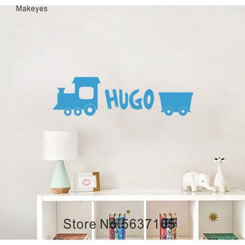 Makeyes Little Tractor Custom Names Wall Stickers Boys Name Personalized Home Decoration Art Wall Decal Kids Baby Wallpaper Q345