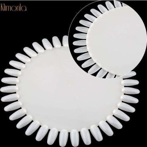 1pcs 36 Tips False Nail Art Display White Acrylic Nail Color Card Practice Wheel Board Painting Nail Polish Palette Tools