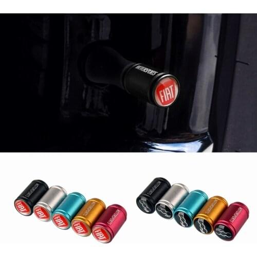 4pcs Matt Tire Valve Caps Car Styling for Fiat Logo 500 500c Punto Stilo Siena Aegea Doblo Auto Wheel Stem Exterior Accessories
