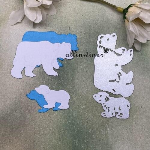 Polar bear decoration Metal Cutting Dies Stencils Die Cut for DIY Scrapbooking Album Paper Card Embossing