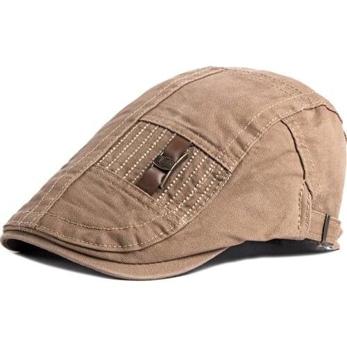 Cotton Fashion Joker Solid Color Newsboy Caps Flat Peaked Cap Men and Women Painter Beret Hats 42