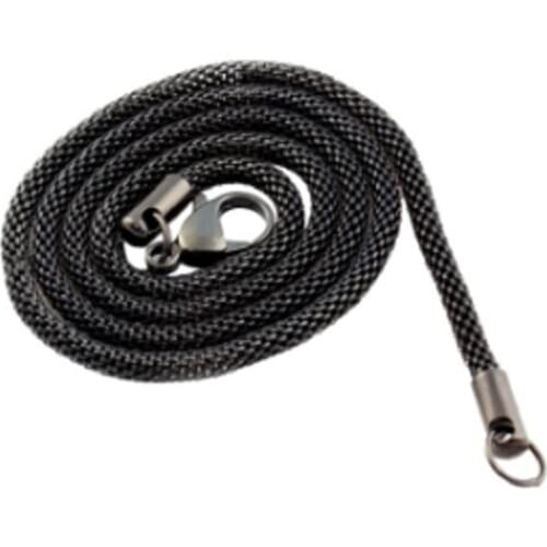 Mens black snake chain necklace stainless steel necklace personality versatile hollow round mesh necklace