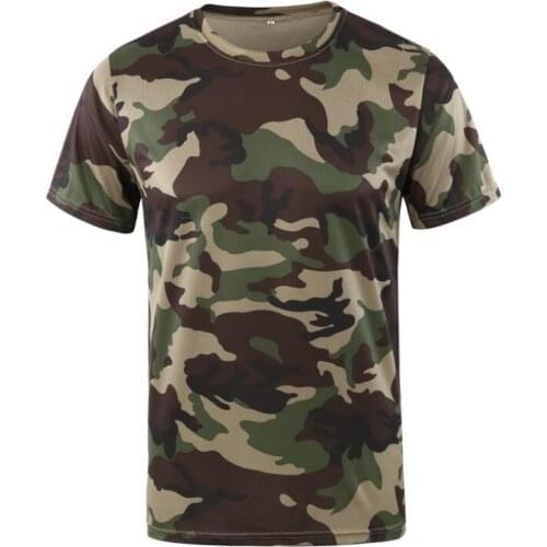 T Shirt Men Summer Quick Dry Camouflage O Neck Short Sleeve T-Shirt Mens Casual Tee Tops Outdoorsport Tactical Combat T Shirts