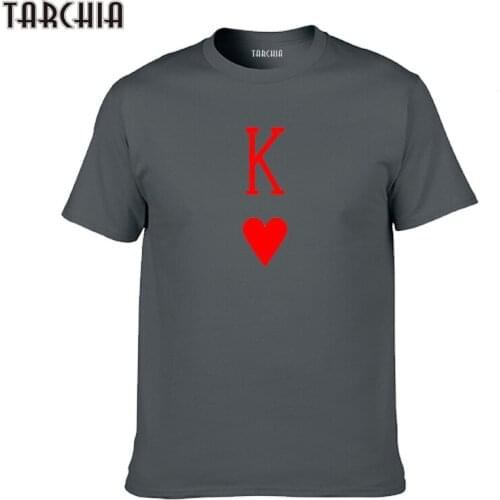 TARCHIA O Neck Poker K Printed T Shirt Men Brand Cotton Mens T-shirts Fashion 2021 Camisetas Hombre Tops Tees Mens Clothing