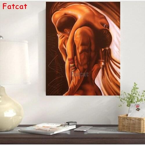5D DIY Diamond Painting Set Diamond Sexy African Lovers Art Picture Of Rhinestones Handmade Embroidery Decor New Arrival PP2345