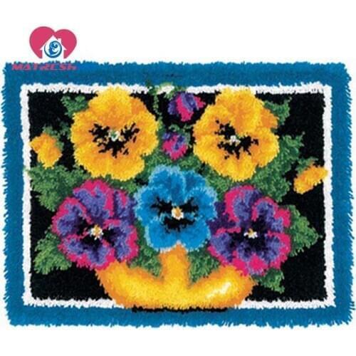 Latch Hook Rug Kits Flowers Needlework undefined carpet embroidery Rug latch hook kits floor carpet diy rug yarn Tools kits