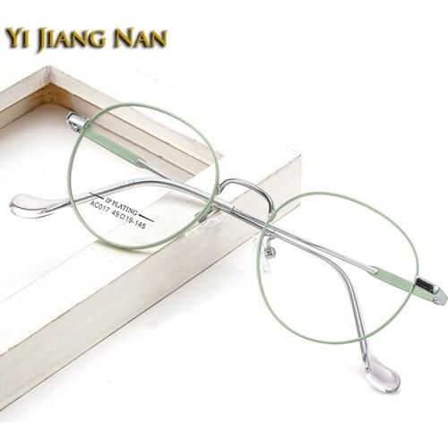 Women Oval Optical Eyewear Retro Fashion Alloy Light 13 g IP Plated Prescription Glasses Frame for Men Eyeglasses Spectacle