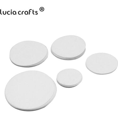 Lucia crafts 50pcs/100pcs 2-6cm White Non Woven Felt Pads Fabric Cloth Craft DIY Home Patch Accessories B1203