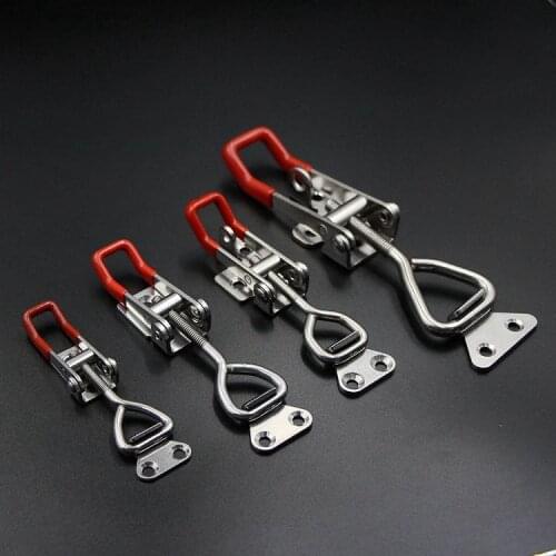 Stainless Steel Fixture Adjustable Buckle Frock Clamp Lock Clip Box Buckle Accessories Door Bolt Type Fast Clamp Hand Tool Parts