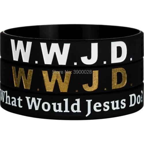 300pcs WWJD What Would Jesus Do Silicone Wristband Bracelet Free Shipping By DHL