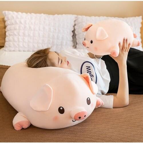 38-75cm Kawaii Round Pig Plush Toy Stuffed Down Cotton Animal Pillow Pink Piggy Doll Soft Sleep Pillow Cushion Kids Baby Gifts
