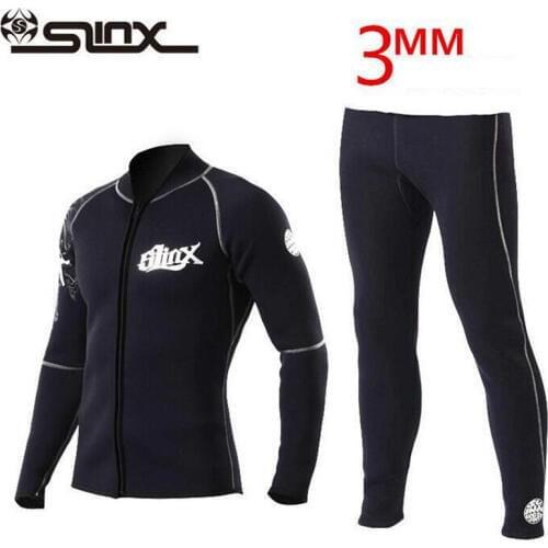 SLINX 3mm Neoprene Winter Wetsuit Jacket Men Rash Guard Scuba Diving SwimwearKite Surfing Snorkeling Swimsuit Tops & T-Shirt