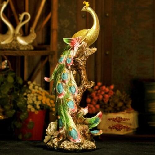 42cm Resin Phoenix Statuette Of Gold Colored Bird Of Wonder Statue Ornament Sculpture Home Office Wedding Decoration Accessories