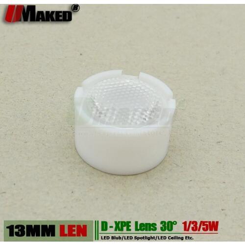 UMAKED Min 13MM XPE LED Lens 3W 5W 10W XPL XTE light len Angle 30 PMMA Bead face with Bracket holder For led torch flashlight