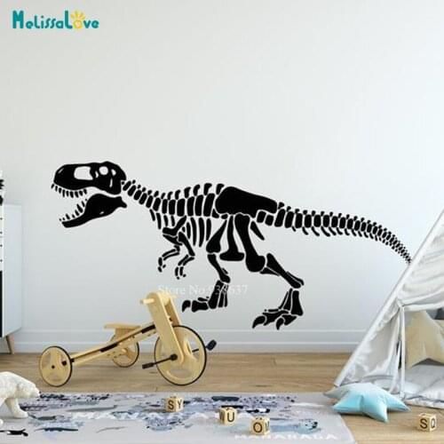 T-Rex Dinosaur Skelet Child Room Nursery Decor Tyrannosaurus Rex Silouhettes Vinyl Art Decal Removable Wall Sticker Mural BD555
