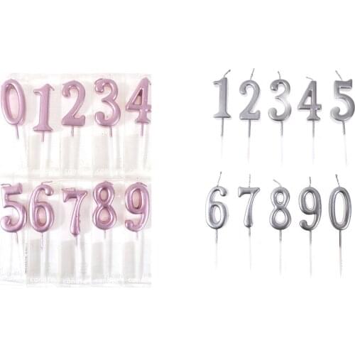 Cake Topper Kids Girls Boys Bar Baby Party Supplies Decoration Rose Gold Happy Birthday Number Cake Candles 0 1 2 3 4 5 6 7 8 9