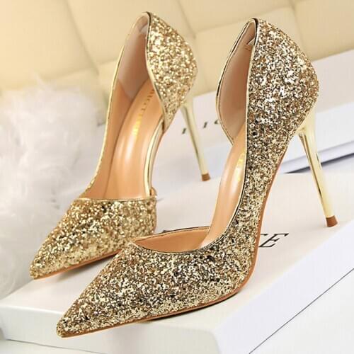BIGTREE Shoes Woman Heels Rhinestone Stiletto Women Pumps 10.5CM Fetish Ladies Party Wedding Shoes High Heel Sandals Size 42 43