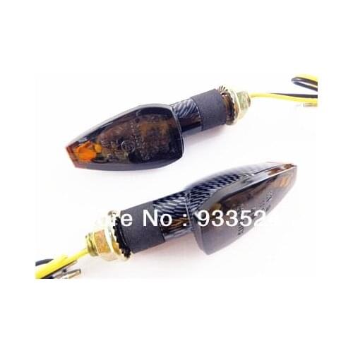 Carbon w/ Smoke Lens TURN SIGNAL LED for Yamaha FZ YFZ XV XT Honda CR CBR CB VT Shadow CRF XR Dual Sport Motorcycle Dirt Bike
