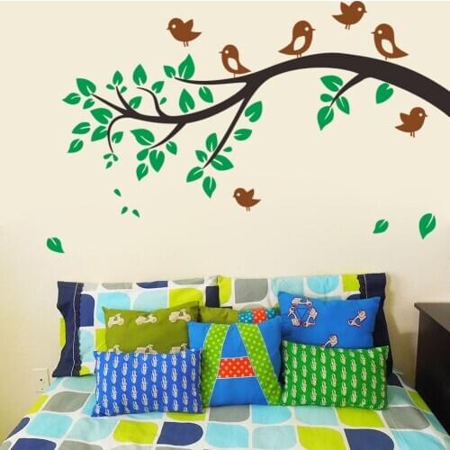 Vinyl Wall Decor Decal Removable Tree Branches Birds Kids Nursery Room Decoration Self Adhesive Wall Stickers For Bedroom ZB255