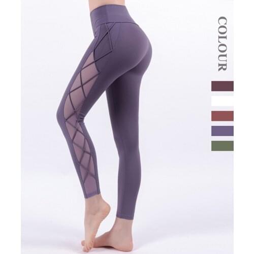 Yoga Side Pocket Leggings Women Spotes High Waist Pant Fitness Legging Lift Hip Workout Tight Stretch Gym Active Wear
