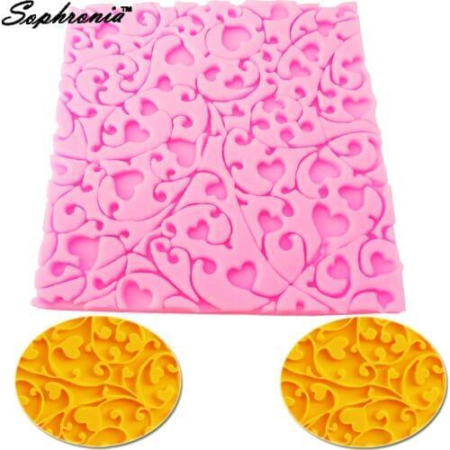 10PCS/SET LM032 Small Relief Love Silicone Mold Lace Cake Border Cake Chocolate Christmas Party Fondant Cake Decorating Tools