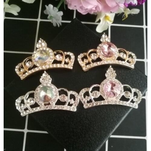 10pcs per lot 40mm*28mm Cell Phone Case DIY Charms Alloy Crystal Crown Decoration