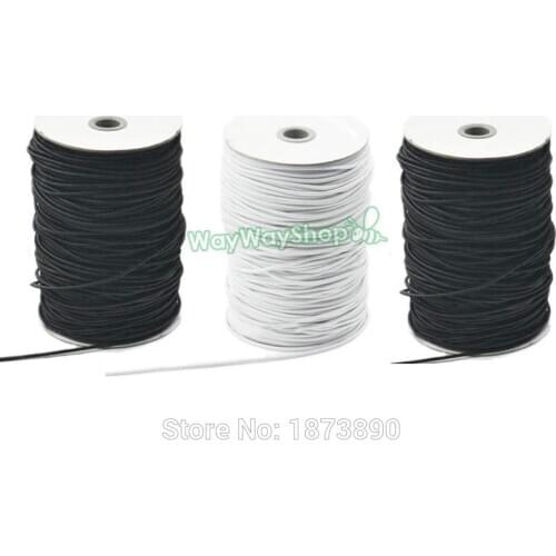 140 Yards Round Elastic Cords Sewing beading Lines 3mm Loops Leather Craft White Black Choice