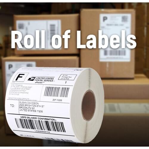 2 rolls of 100*100/500pcs or 100*150/330pcs shipping label rolls Three-proof thermal sticker paper
