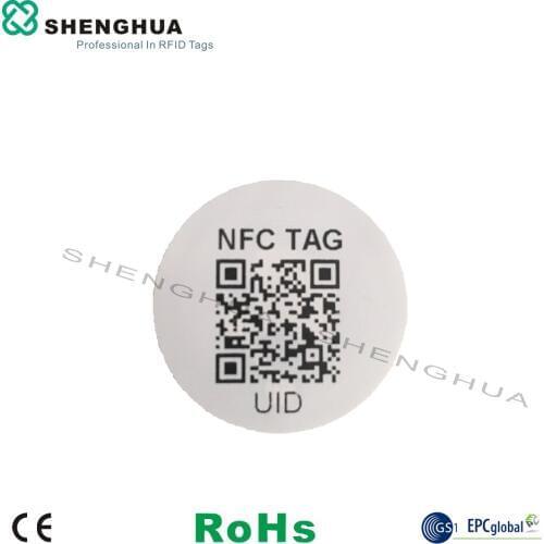 2000pcs 13.56MHz NFC Sticker Small Size Diam 25mm PET Waterproof Label With UID TID URL Printing for RFID Portable NFC Reader