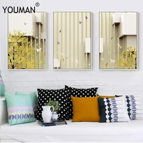 HD 3D Wallpaper Poster Canvas Art Print Painting Poster, Flower Wall Pictures For Home Decoration, 3d wallpaper Leave Wall Decor