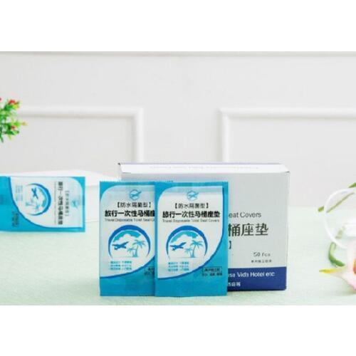 50pcs Disposable Travel Safety PE Plastic Toilet Seat Cover Mat Cushion Mat