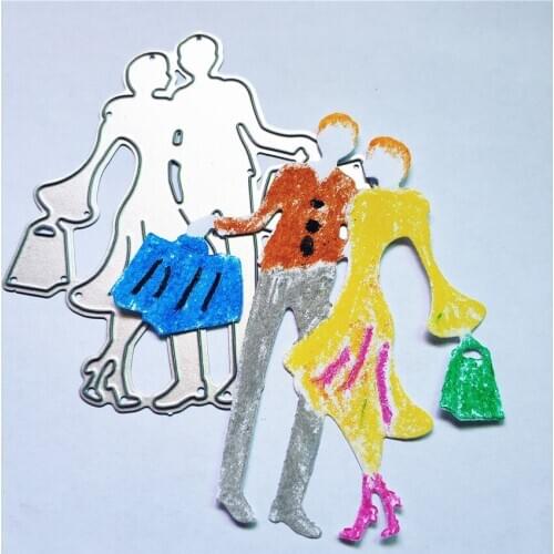 9x8cm Shopping lovers die Cutting dies metal crafts paper die-cutting /DIY embossing Easter Halloween Scrapbooking