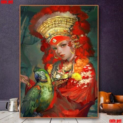 Cute pet DIY Diamond Painting Kumari goddess Full Square Round Drill Rhinestone5D Cross Stitch Embroidery Mosaic Kits Home decor