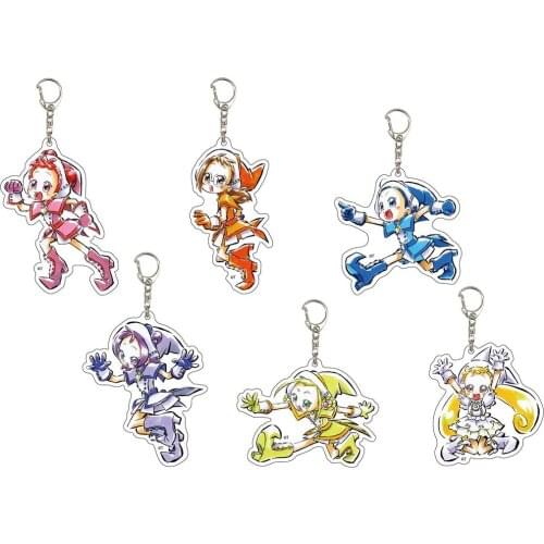 Anime Magical DoReMi Harukaze Doremi Fujiwara Hazuki Acrylic Keychain School Bag Charm Pendant Keyring Crayon Painting Series