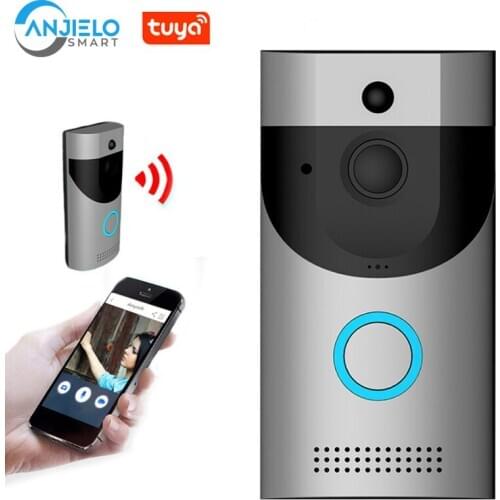 Anjielosmart Tuya Video Doorbell Wireless IP65 Waterproof 720P HD with Real-time Video, Two-Way Talk and PIR Motion Detection