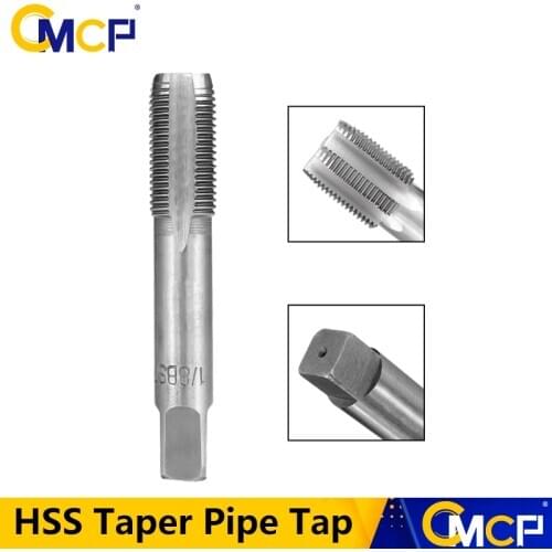 CMCP HSS Taper Pipe Tap G1/8 1/2 3/4 1 BSP Metal Screw Thread Cutting Tools Taper Tap Pipe