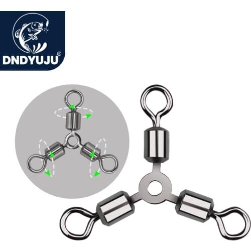 DNDYUJU 10/20PCS Three Way Rolling Swivels Fishing Connector Rolling Swivels Accessories Fishhook Tackle