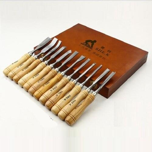 Wood Carving Tool Kit 12 PCS/Set Graver Knife Root Woodworking Engraved Tools Wood Working Chisel