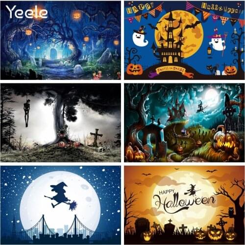 Yeele Halloween Night Moon Ghost Bats tombs Castle Photography Backdrops Personalized Photographic Backgrounds For Photo Studio