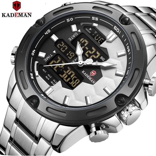 Мужские серебряные часы KADEMAN China At AliExpress