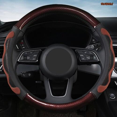 KAHOOL Leather Car Steering Wheel Cover For Mercedes Benz W204 W205 W210 W211 W212 W203 W176 CLA GLA SLC
