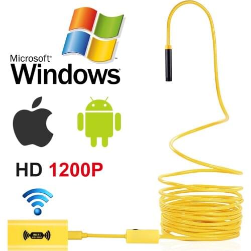 ViewEye 1200P 2MP WIFI Endoscope Camera Mini Waterproof Hard Cable Inspection Camera 8mm 3in1 Android Borescope IOS For Iphone