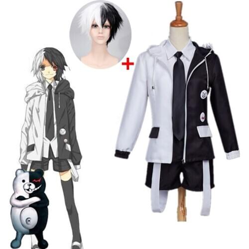 2019 Hot！Anime Super Dangan Ronpa 2 Danganronpa Monokuma Black and White Unisex Bear Exquisite Costume for Cosplay Sportswear